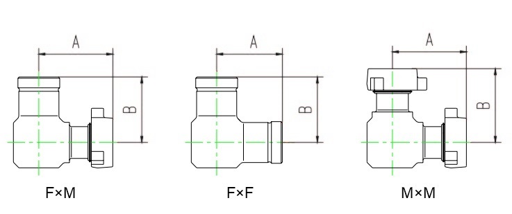 90° Elbow Dimension Diagram