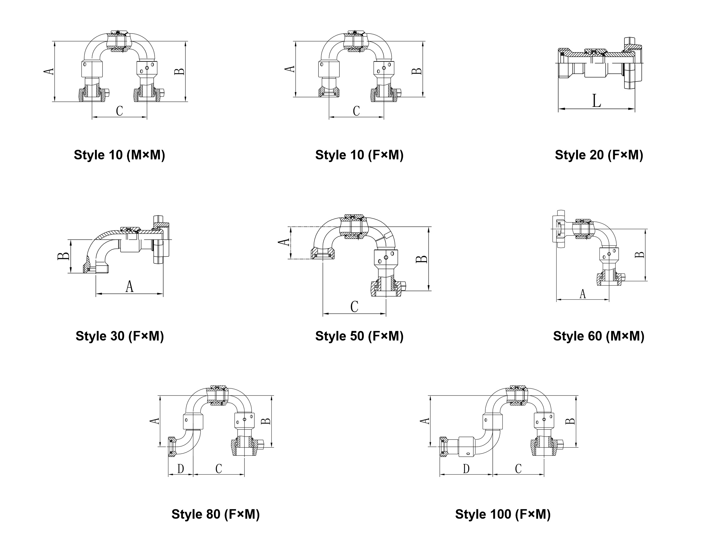 Typical Swivel Joint Specification / Model Diagram